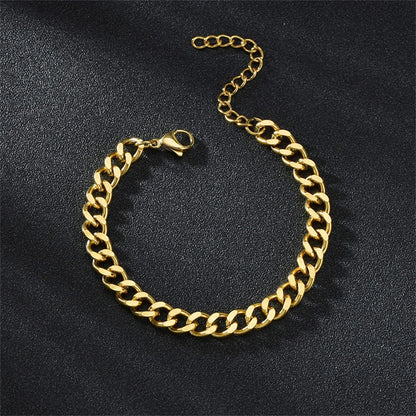 Hip Hop Stainless Steel Cuban Chain Bracelet - Available at 2Fast2See.co