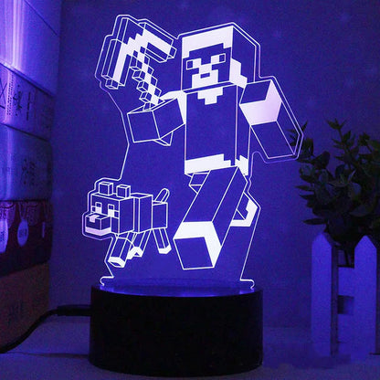 Minecraft 3D Night Lamps LED Lights with Remote Control