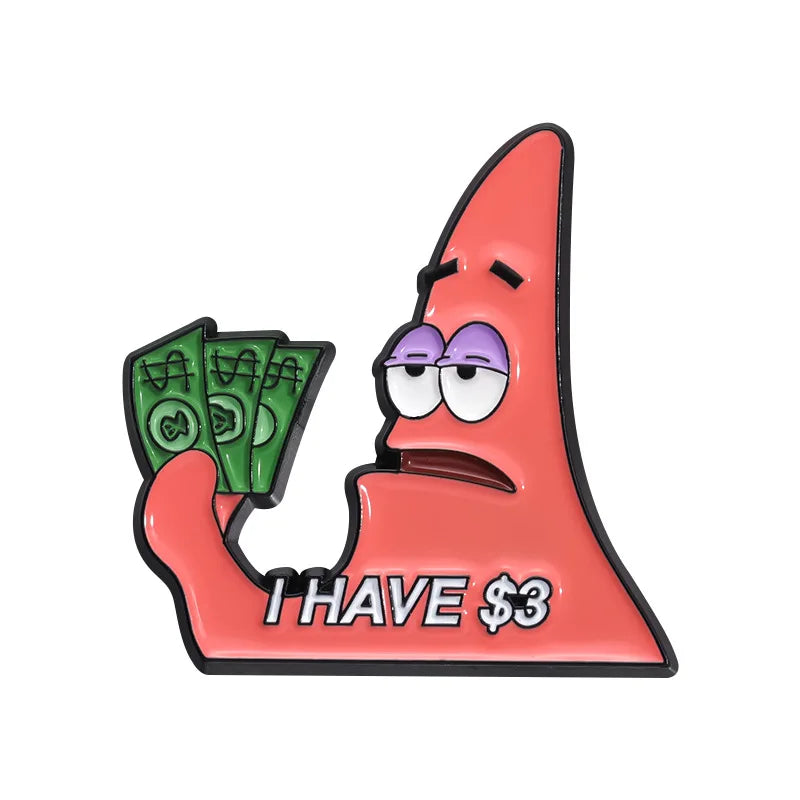 Patrick Star with Quotes Enamel Pins - 1 Available at 2Fast2See.co