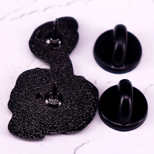 Give Coffee for Your Head Enamel Pin Coffee Skull Badge