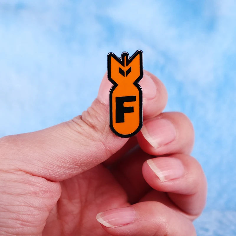 Dropping The F Bomb Enamel Pin Meme Funny Brooch