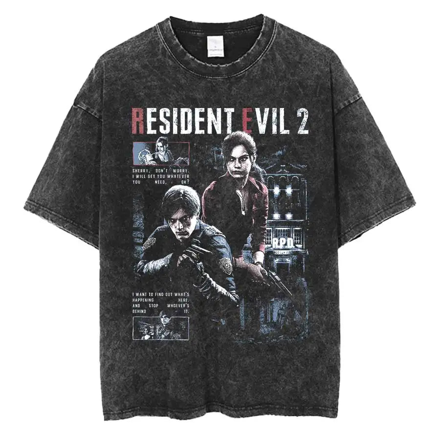 Resident Evil 2 Leon Kennedy Oversized Vintage Tshirt