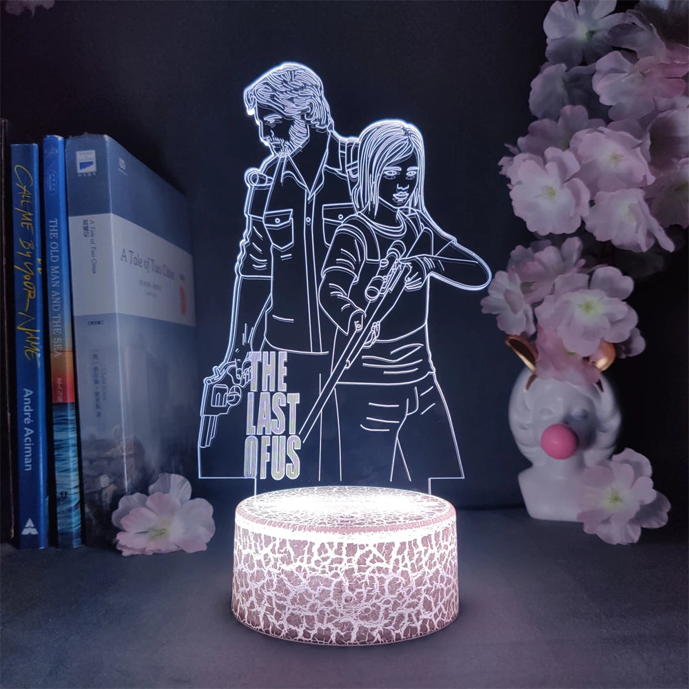 The Last of Us Joel & Ellie 3D Led Lamp - 16 colors - Remote Control / Cracked Base Available at 2Fast2See.co