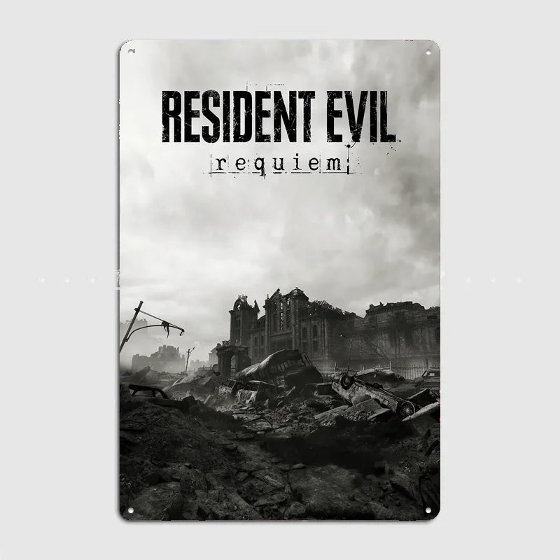 Resident Evil Requiem Poster Metal Wall Sign
