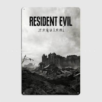Resident Evil Requiem Poster Metal Wall Sign