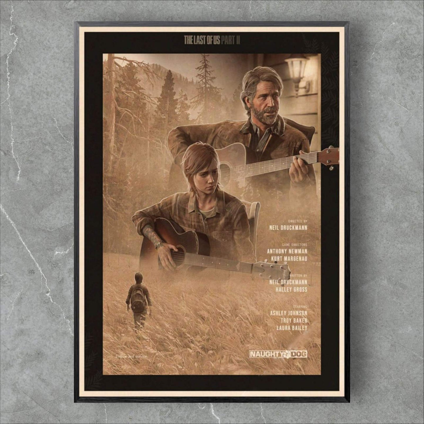 Ellie and Joel Aesthetic The Last of Us Poster
