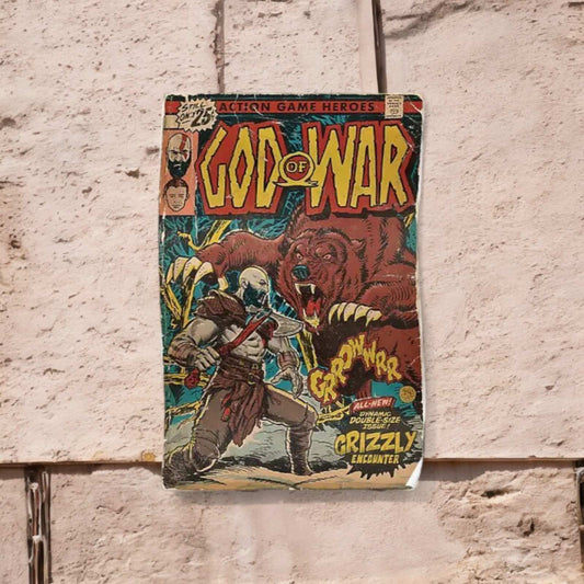 God Of War Grizzly Encounter Comic Book Cover Poster