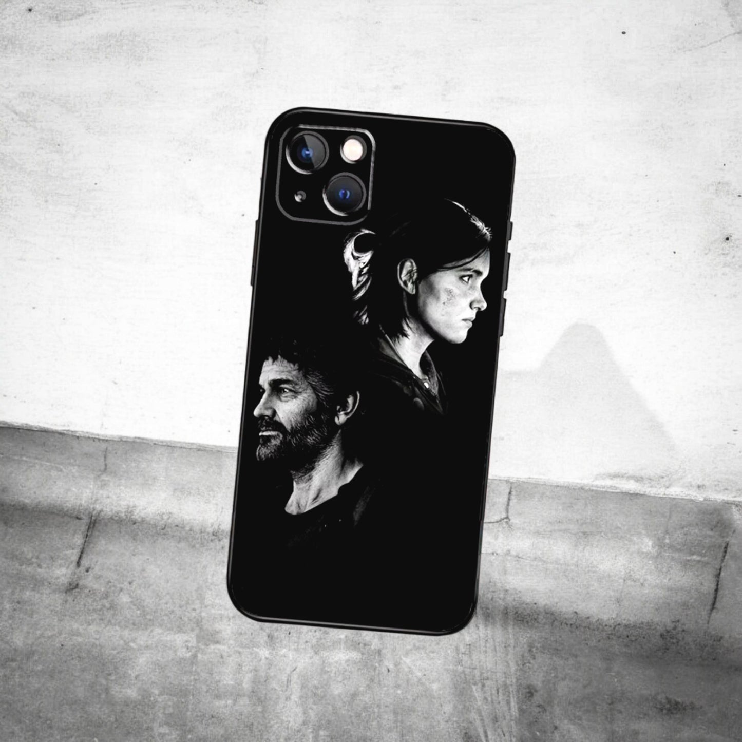 The Last of Us Joel & Ellie Black and White iPhone Case