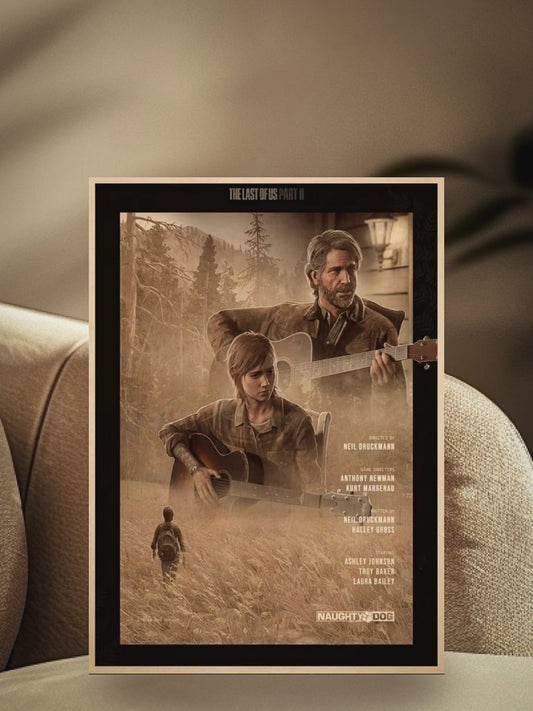 The Last of Us Unique Ellie and Joel Moment Aesthetic Vintage Poster - 21x30cm Available at 2Fast2See.co