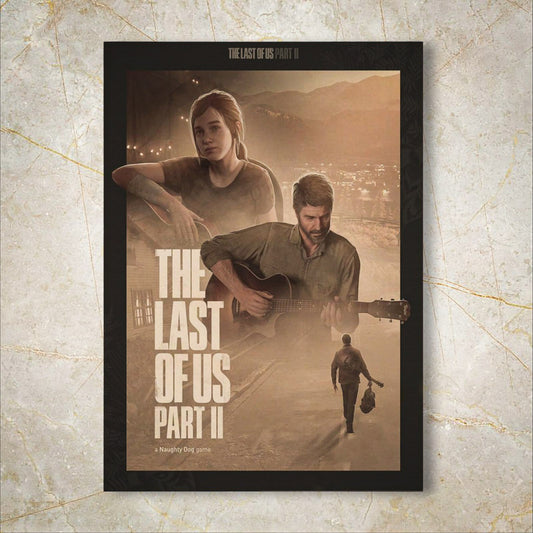 The Last of Us Aesthetic Joel Playing Guitar Poster Vintage Paper