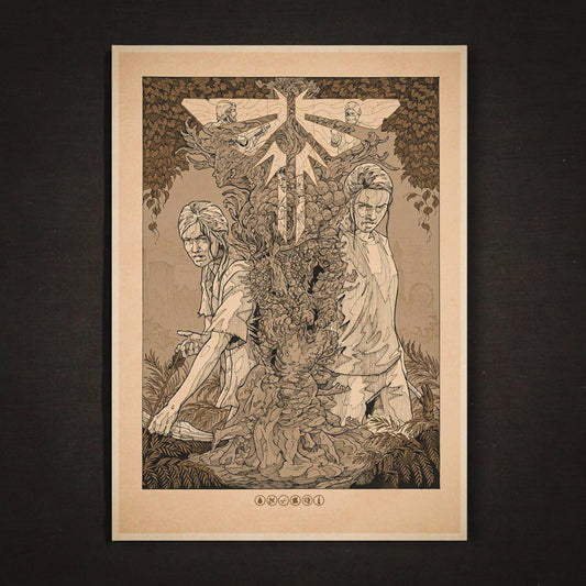 The Last of Us Aesthetic Ellie and Abby Poster Vintage Paper