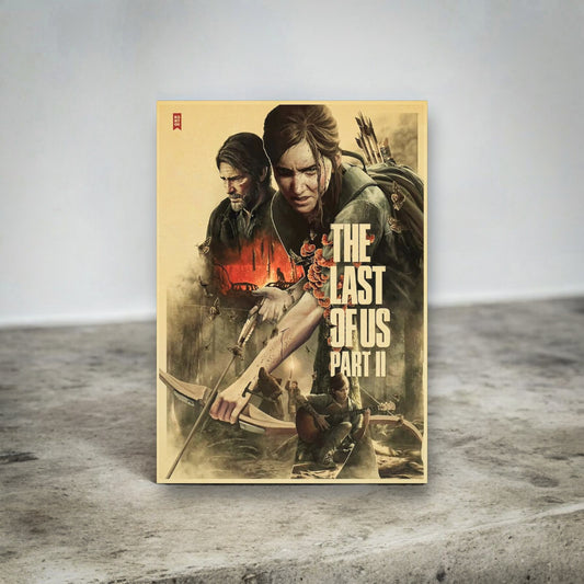The Last of Us Part II Ellie and Joel Retro Poster