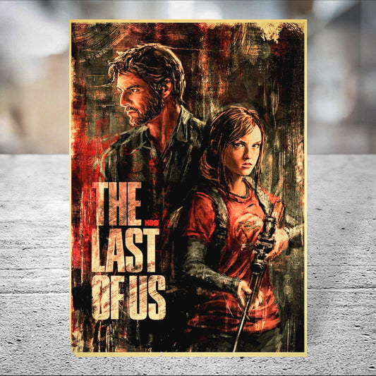 The Last of Us Joel and Ellie Artistic Retro Poster