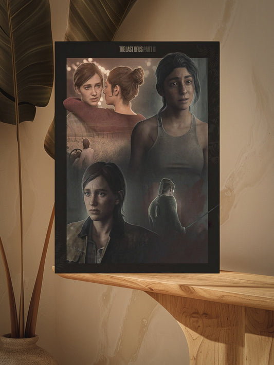 The Last of Us Ellie and Dina Part II Vintage Poster