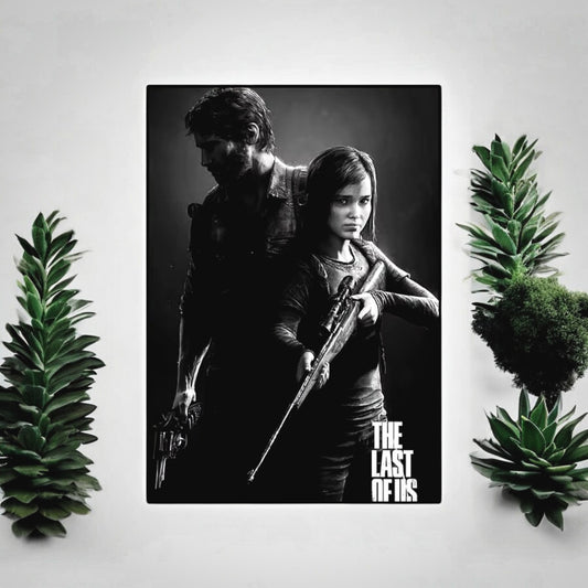 The Last of Us Part I Joel & Ellie Poster Black and White