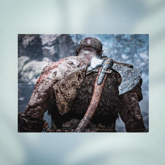 God of War Kratos with Axe Classic Video Game Poster