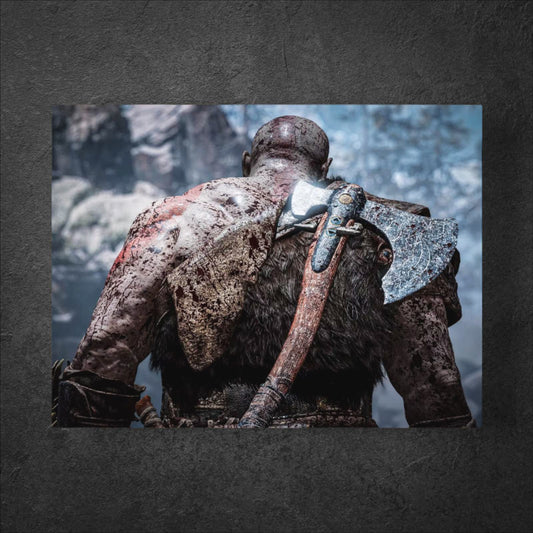 God of War Kratos with Axe Classic Video Game Poster