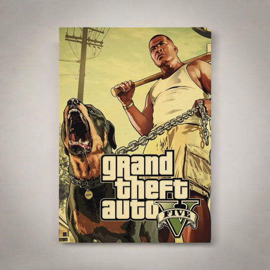 Grand Theft Auto V Retro Theme Poster