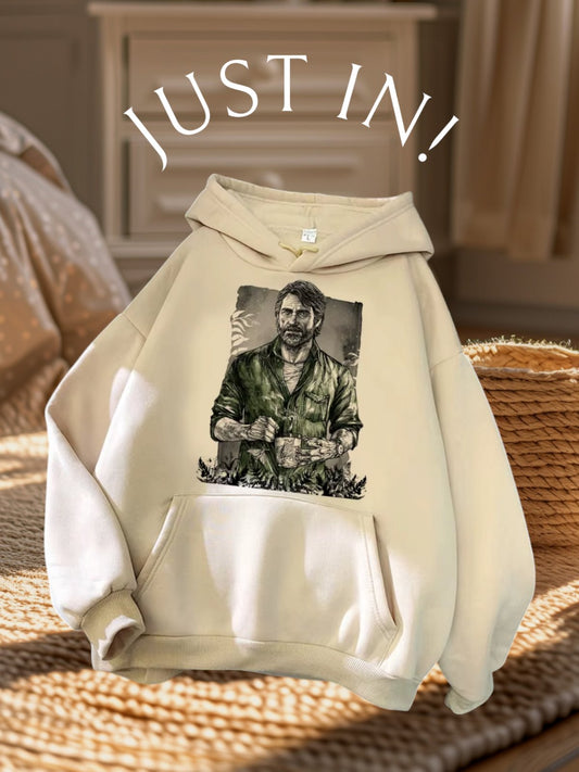 The Last of Us Joel Miller Inspired Cotton Casual Hoodie Khaki - S Available at 2Fast2See.co