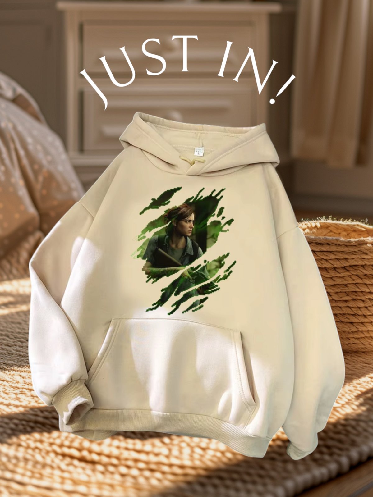 The Last of Us Ellie Cotton Casual Hoodie Khaki