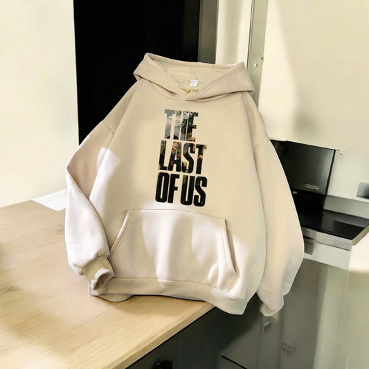 The Last of Us Logo Design Cotton Casual Hoodie Khaki