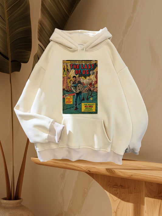 The Last of Us Retro Comic Joel with Sarah Hoodie Khaki