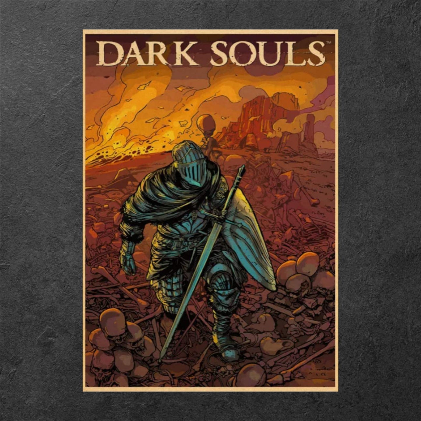 Dark Souls Video Game Comic Design Vintage Poster