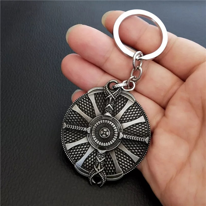 God of War Ragnarok - Kratos Silver Guardian Shield Keychain