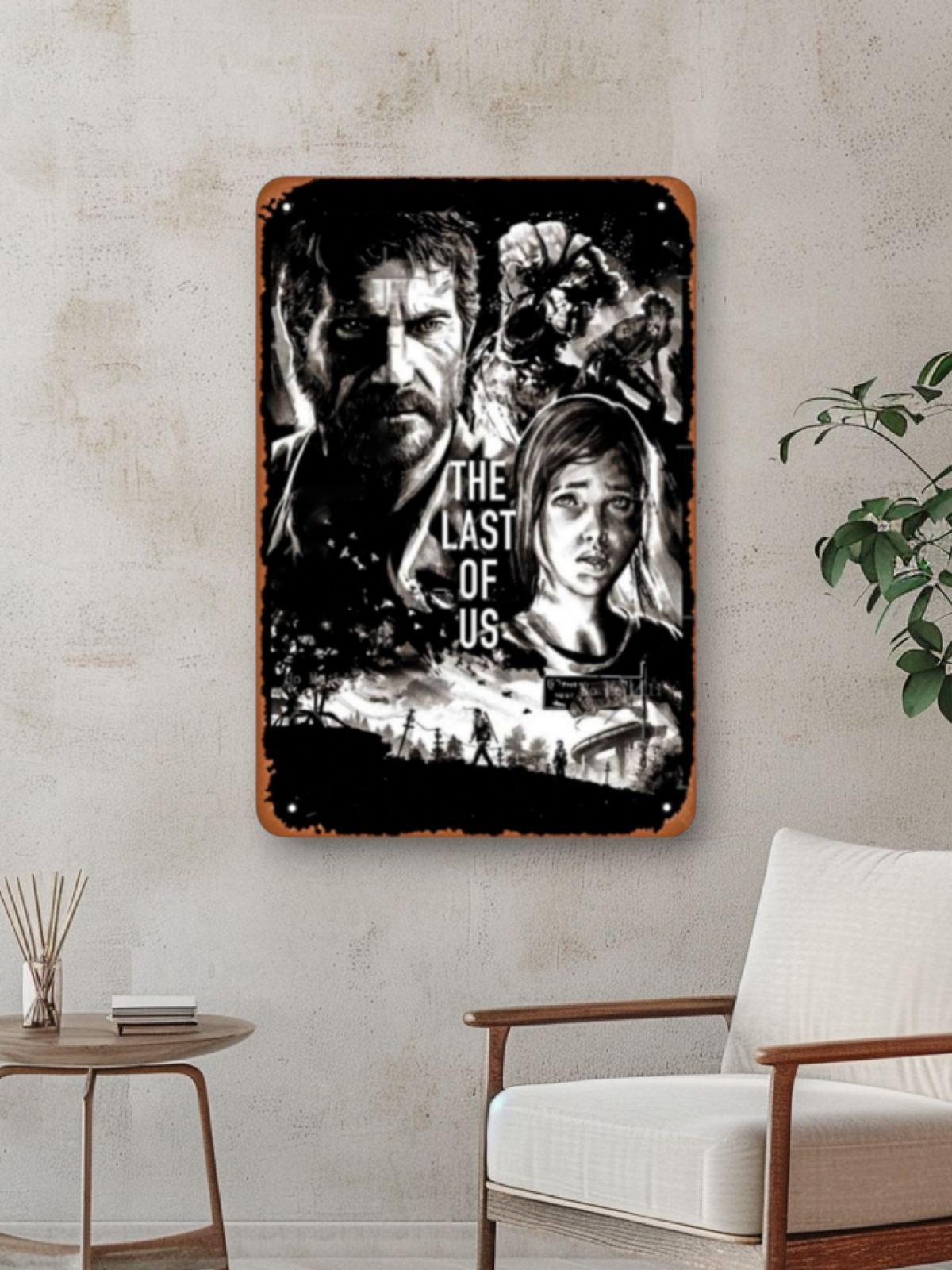 The Last Of Us Joel And Ellie Metal Poster Vintage Retro Metal Sign