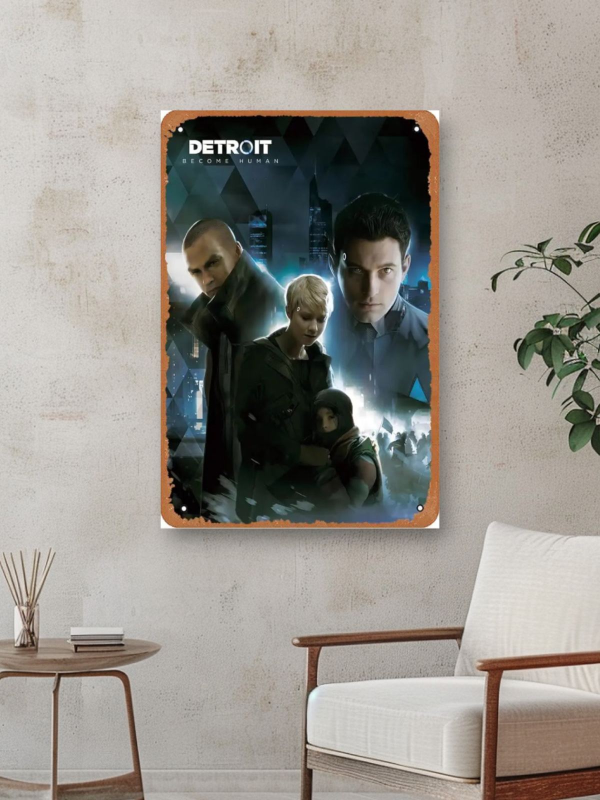 Detroit Become Human Metal Wall Tin Sign