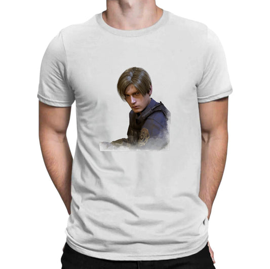 Resident Evil Leon Kennedy Tshirt 100% Cotton Short Sleeve Tee