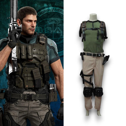 Resident Evil Chris Redfield Full Clothing Set Cosplay Costume Gear