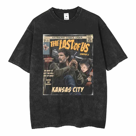 HBO'S The Last Of Us Kansas City Vintage Washed Cotton TShirt - Available at 2Fast2See.co