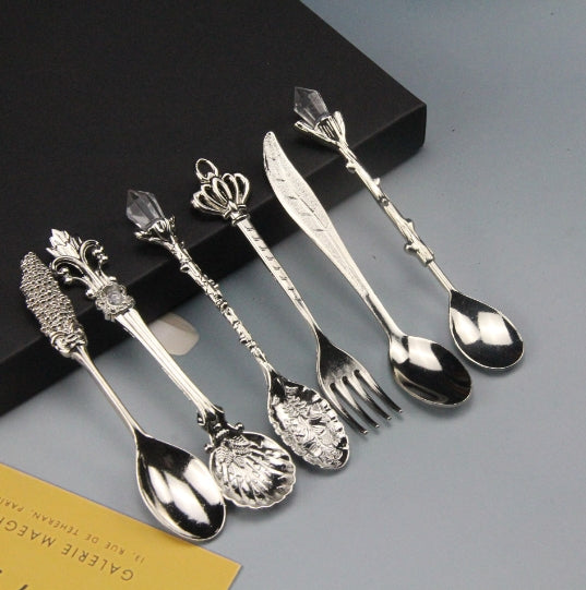 Vintage Dessert Royal Style Cutlery Set - Silver Available at 2Fast2See.co