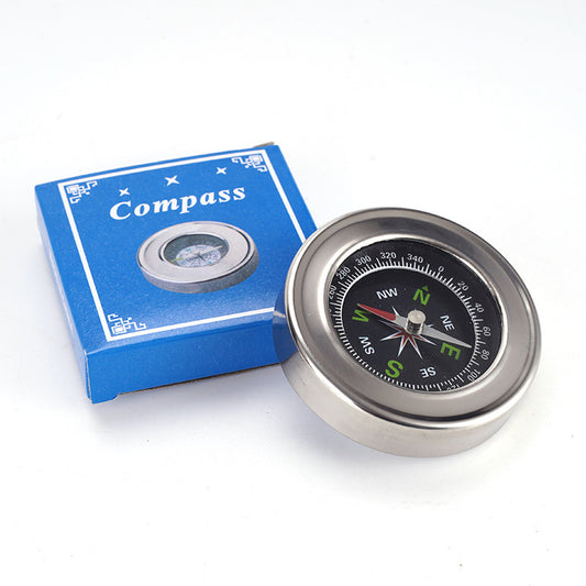 Outdoors Mini Steel Compass for Outdoor & Survival Activities - Silver Available at 2Fast2See.co