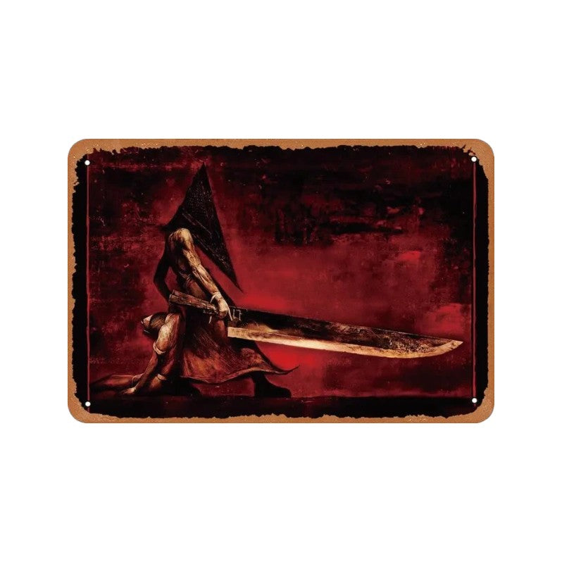Silent Hill Video Game Pyramid Head Metal Sign