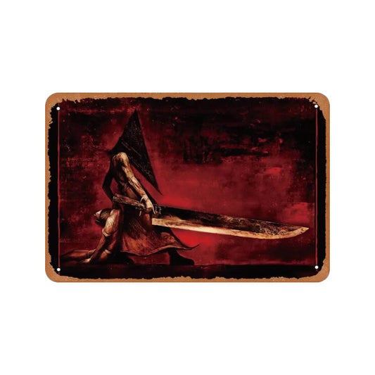 Silent Hill Video Game Pyramid Head Metal Sign