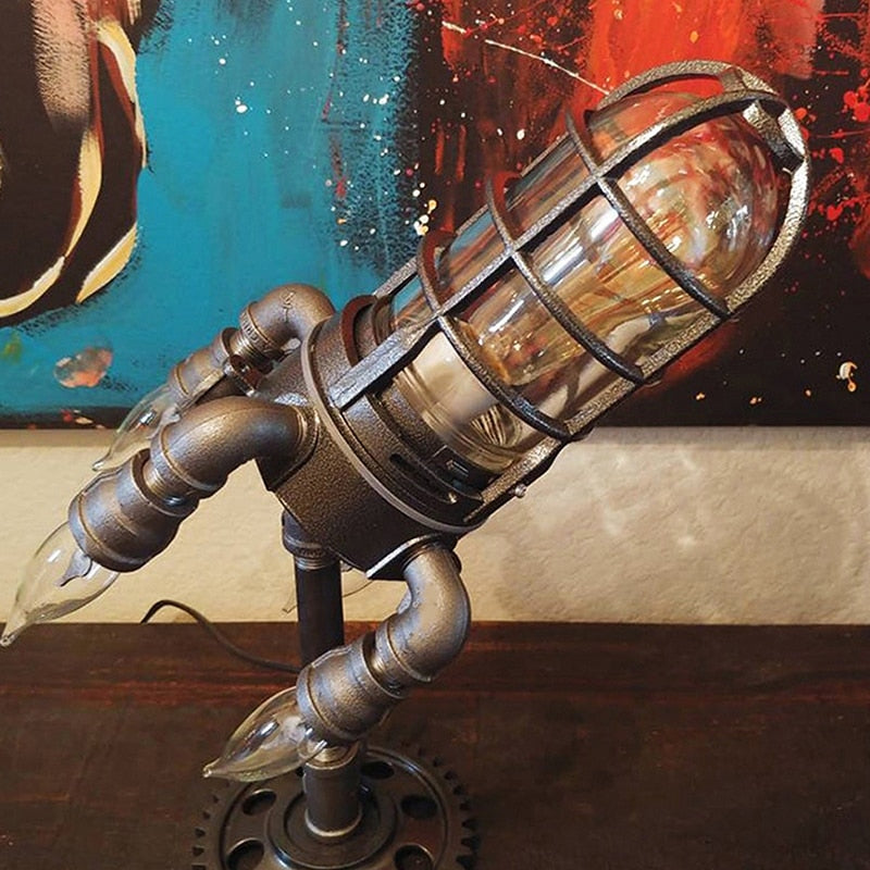 Vintage Steampunk Rocket Table Lamp - Available at 2Fast2See.co