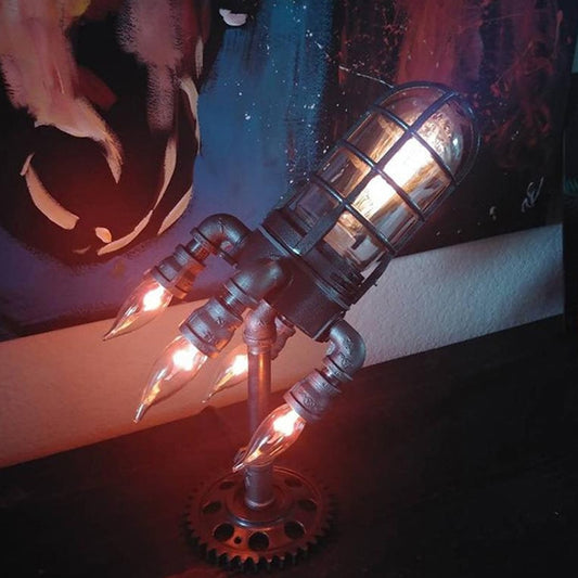Vintage Steampunk Rocket Table Lamp - Available at 2Fast2See.co